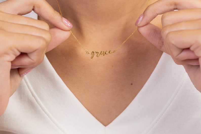 Grace Name Necklace, Personalized Necklace Gifts For Women, Dainty Nameplate Necklace, Custom Name Jewelry, Gifts for Her